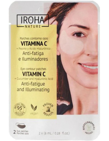 IROHA Maska acīm, C vitamīns, gurķis un hialuronskābe