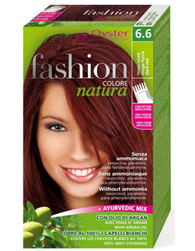 FASHION NATURA matu krāsa 6.6, tumši sarkans 50ml+50ml+15ml