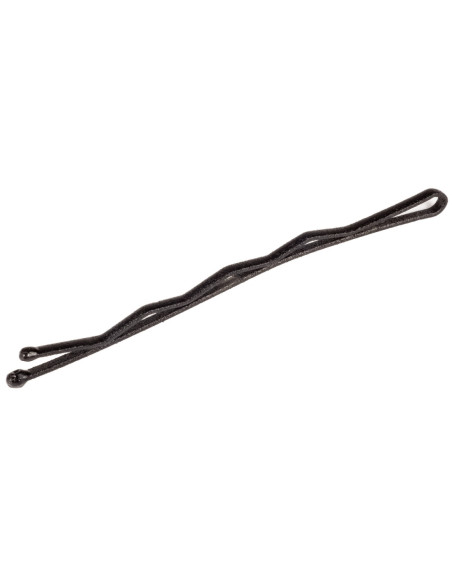 Juukseklambrid, lainelised, 70mm, mustad, matid, ümarate otstega, 12 tk.