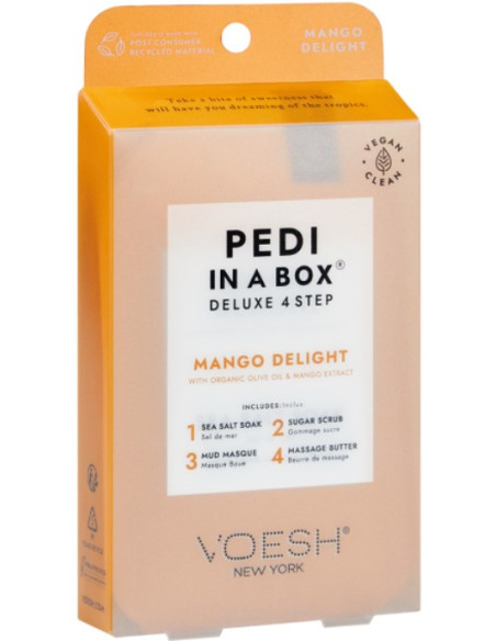 VOESH - PEDI IN A BOX Mango Delight jalahoolduskomplekt heaoluks, 4 toodet