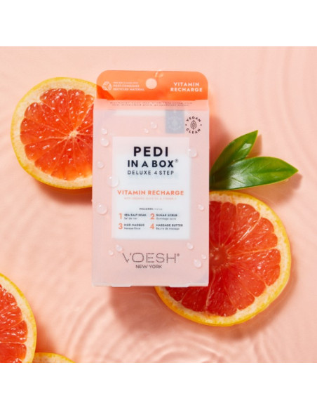 VOESH - PEDI IN A BOX jalahoolduskomplekt C-vitamiiniga, 4 toodet