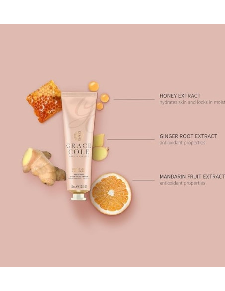 GRACE COLE käte- ja küünekreem (ingveriliilia/mandariin) 30ml