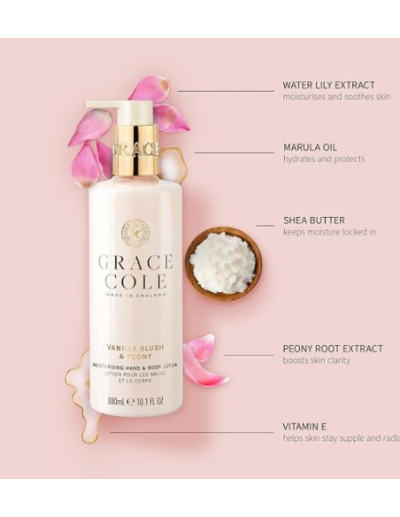 GRACE COLE kätekreem (roosa vanill/pojeng) 300ml
