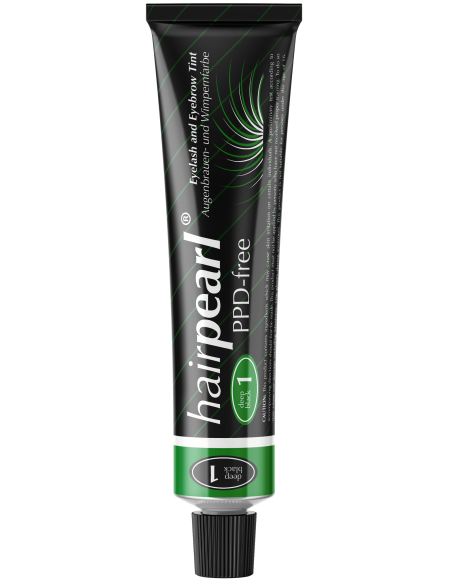 Hairpearl ripsme- ja kulmuvärv, PPD-vaba, nr 1 – sügav tume must 20ml