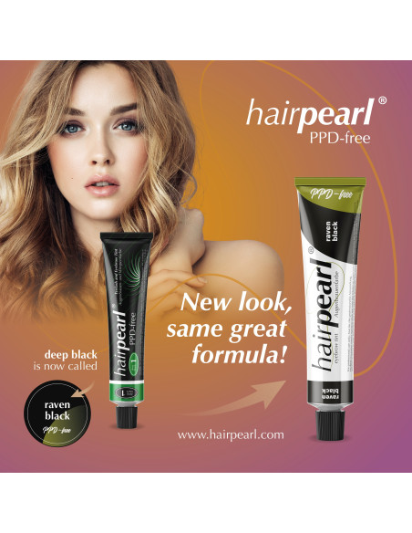 Hairpearl ripsme- ja kulmuvärv, PPD-vaba, nr 1 – sügav tume must 20ml