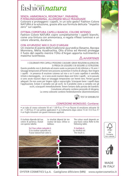 FASHION NATURA juuksevärv 5.0, helepruun 50ml+50ml+15ml