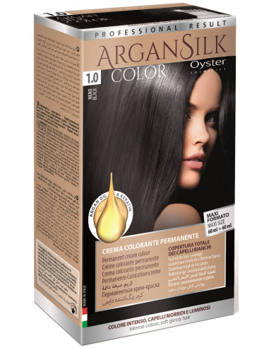 ARGAN SILK juuksevärv 1.0, must 60+60ml