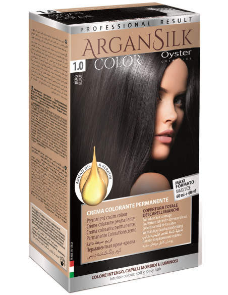 ARGAN SILK juuksevärv 1.0, must 60+60ml