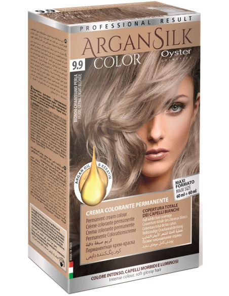 ARGAN SILK Juuksevärv 9.9, hele pärlblond 60+60ml