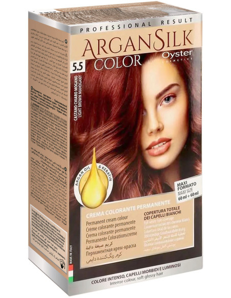ARGAN SILK Juuksevärv 5.5, hele punakaspruun 60+60ml