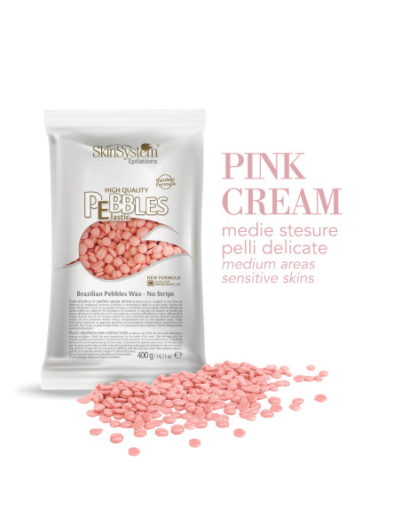 SkinSystem PEBBLES Kõva-kuum vaha Roosa kreem 400g