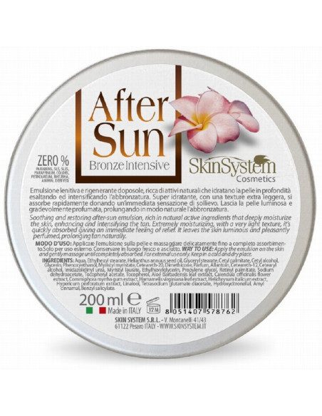 SkinSystem AFTER SUN päikesejärgne emulsioon püsiva pronkspruuni jume saavutamiseks 200ml