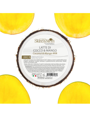 SkinSystem kehapiim (kookos/mango) 200ml
