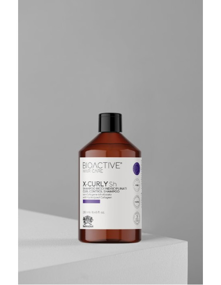 BIOACTIVE X-CURLY šampoon hüdrolüüsitud kollageeniga lokkis ja kahus juustele 250ml