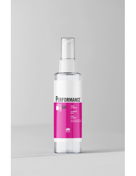 PERFORMANCE CRYSTAL HAIR juuksevedelik soengu tegemiseks, kaitsmiseks ja läike andmiseks 100ml