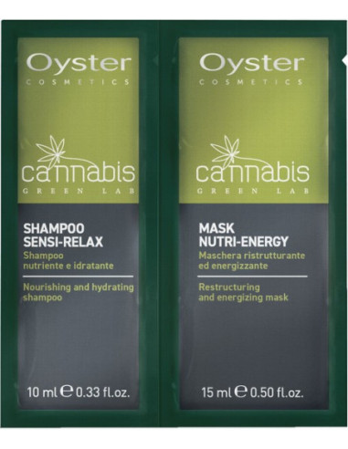 Oyster Cannabis Green Lab šampūns Sensi-Relax + maska Nutri Energy 10+15ml