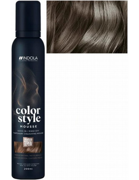 INDOLA COLOR STYLE MOUSSE Keskmise pruuni tooniva juuksevaht 200ml
