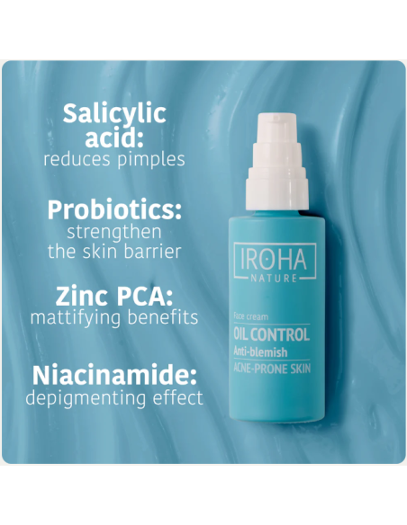 IROHA NATURE ACNE PRONE kreem salitsüülhappega akne ja rasuerituse kontrollimiseks 50ml