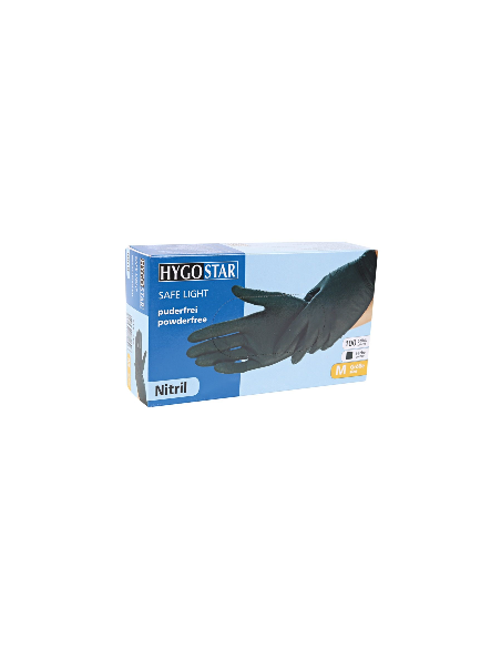 Kindad Nitrylex PF mustad | Nitriil | Puudrivabad (keskmised, 7-8) | mustad 100 tk.