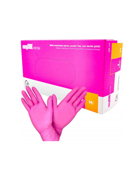 Nitrylex kindad | Nitriil | Puudrivabad (suured, 8-9) | Roosad 100 tk.