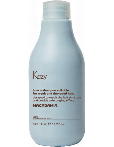 KEZY komplekt hapraks muutunud ja kahjustatud juustele MACADAMIAPÄHKLIG (šampoon 385ml + õli 100ml)