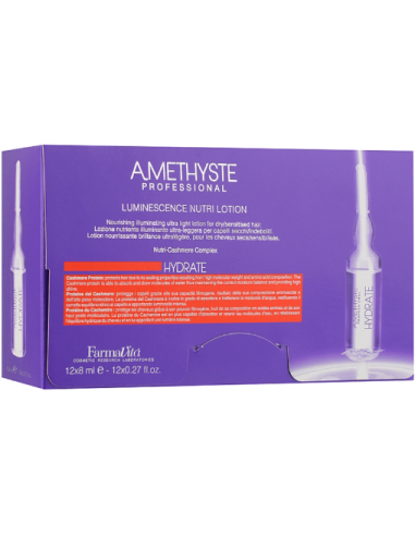 AMETHYSTE Struktūru atjaunojošas, mitrinošas ampulas, sausiem un bojātiem matiem 12x8ml