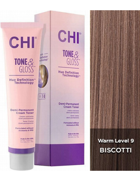 CHI Tone & Gloss demipermanentne juuksetooner Biscotti 89 g