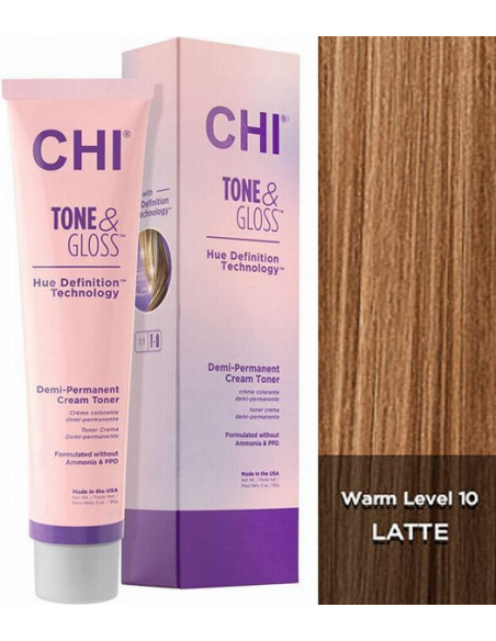 CHI Tone & Gloss demipermanentne juuksetooner Latte 89 g