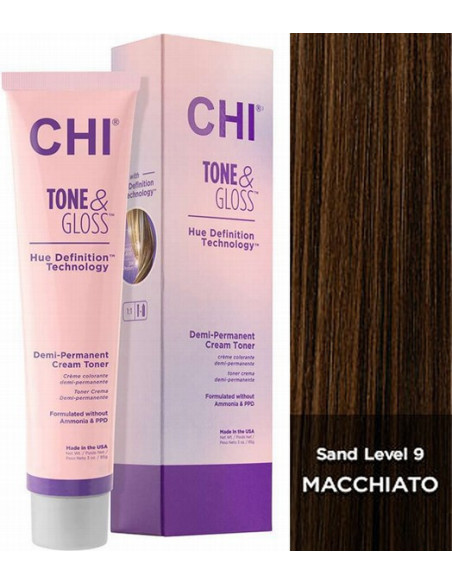 CHI Tone & Gloss demipermanentne juuksetooner Macchiato 89 g