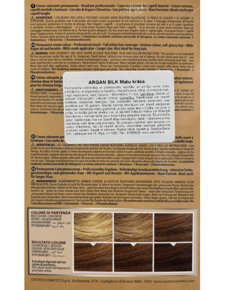 ARGAN SILK Juuksevärv 8.0, hele blond 60+60ml