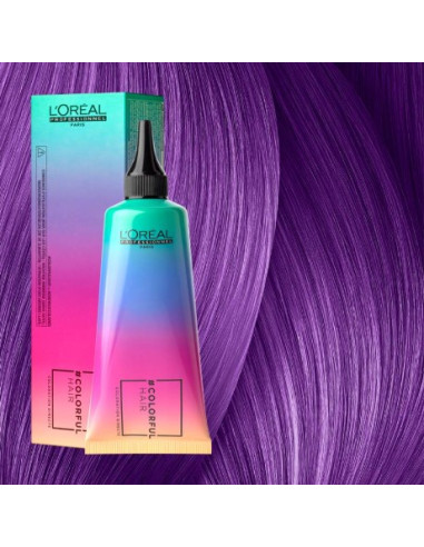 COLORFULHAIR Tiešās iedarbības matu krāsa nodrošina intensīvu un ilgstošu efektu.* L'Oreal Professionnel Colorful Hair Violet 9